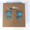 Ocean D20 Sterling Silver Stud Earrings - Blue Green Water Dice Jewelry