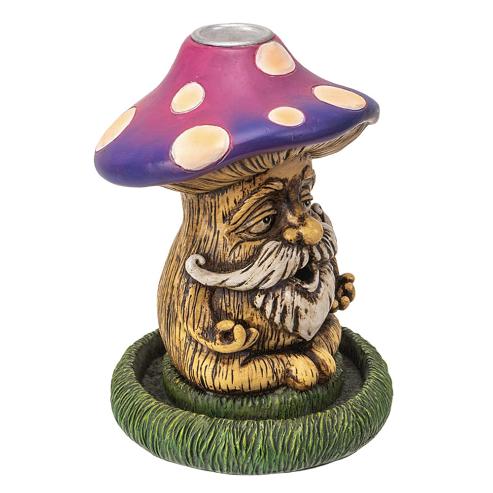 Mushroom Grandpa Backflow Incense Burner – Whimsical Ceramic Incense Holder
