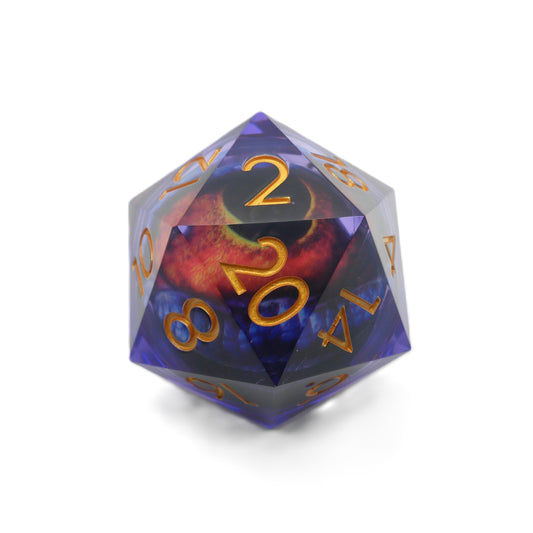 Owlbear's Eye - Giant D20 Moving Eye DnD Dice | Acrylic RPG Gaming Dice