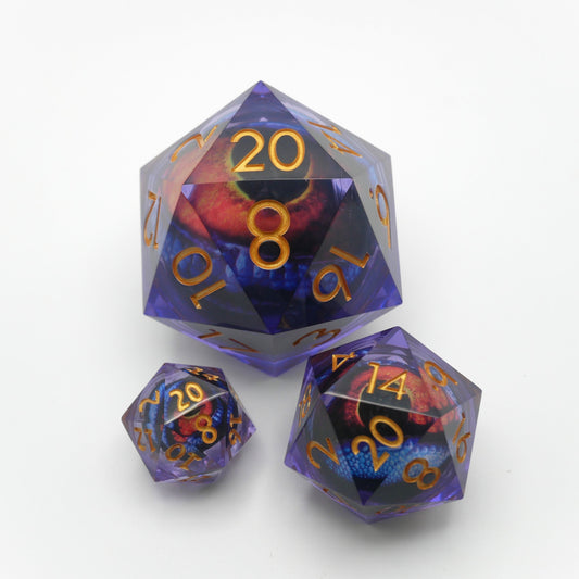 Owlbear's Eye - Giant D20 Moving Eye DnD Dice | Acrylic RPG Gaming Dice