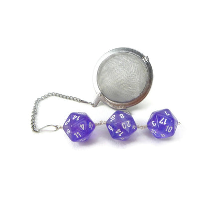 Tea Infuser with Purple Borealis Dice Trio