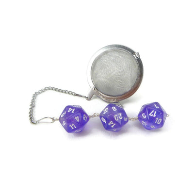 Tea Infuser with Purple Borealis Dice Trio