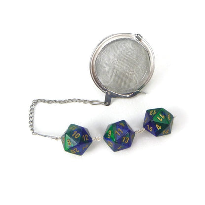 Tea Infuser with Green and Blue Dice Trio