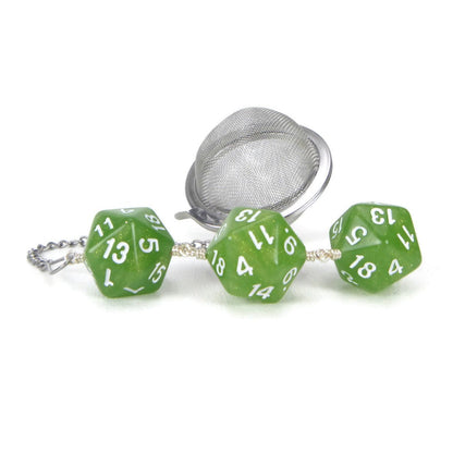 Tea Infuser with Green Pearl Dice Trio