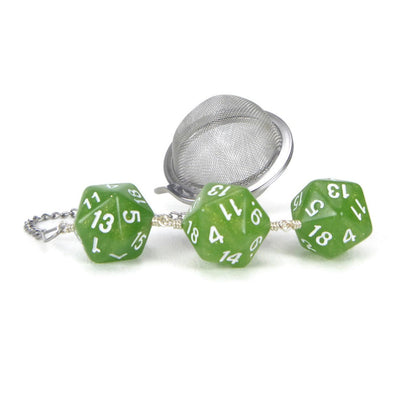 Tea Infuser with Green Pearl Dice Trio