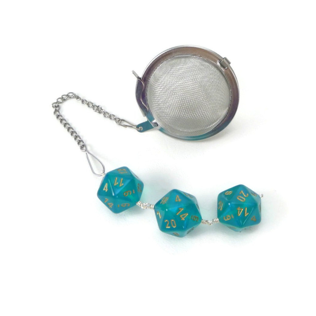 Tea Infuser with Teal Borealis Dice Trio