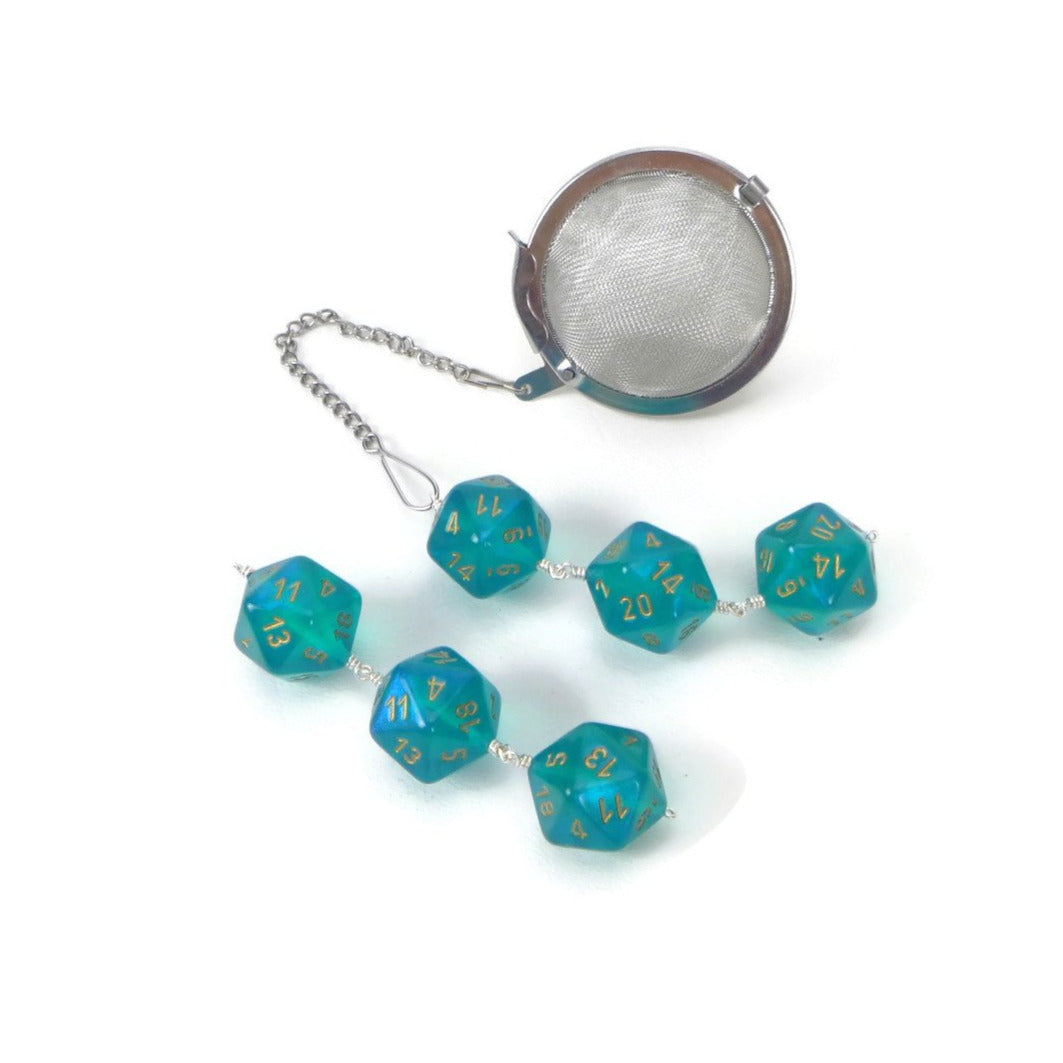 Tea Infuser with Teal Borealis Dice Trio