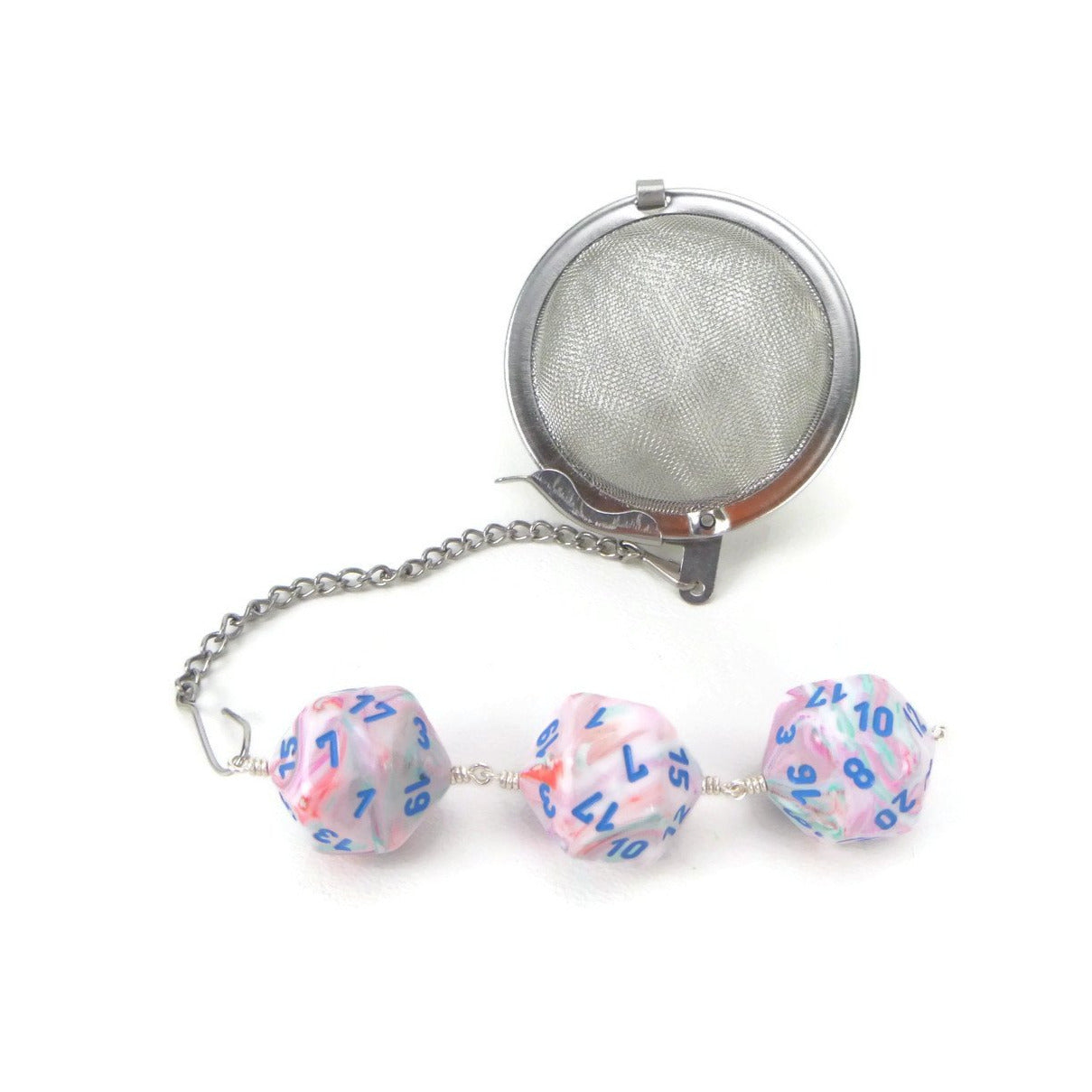 Tea Infuser with Swirled Pastel Dice Trio
