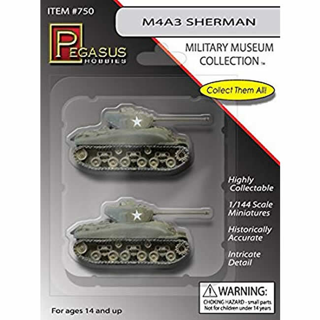 PEG0750 M4A3 1/144 Scale Sherman Tank Miniature Pegasus
