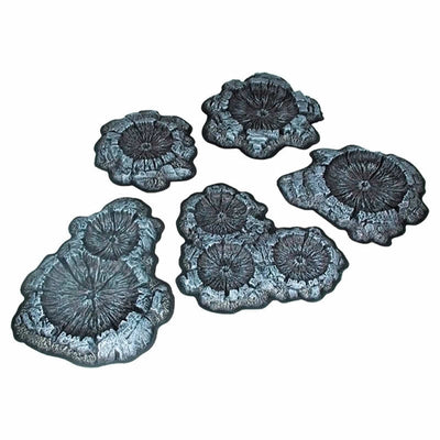 PEG5214 Crater Set Unpainted 5pc MiniatureTerrain Pegasus Hobbies