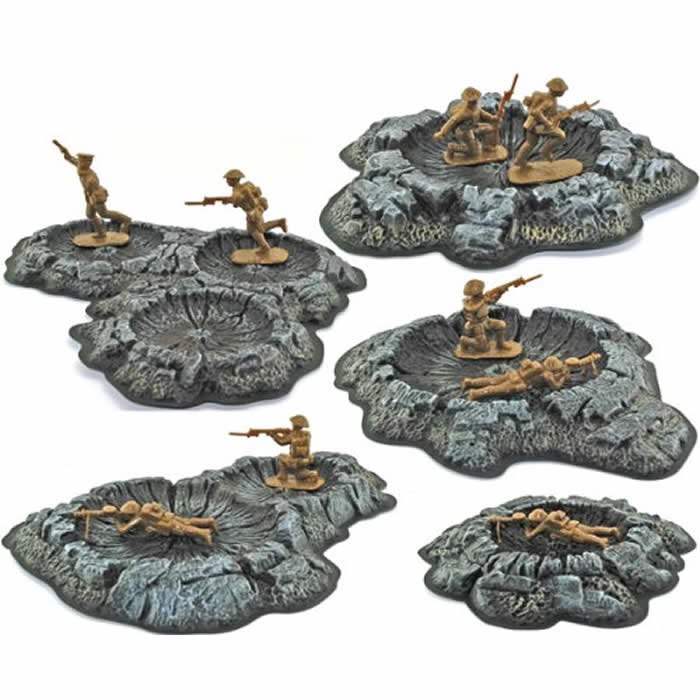 PEG5215 Crater Set Pre-Painted Miniature Terrain Pegasus Hobbies