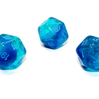 Gemini® Polyhedral Blue-Blue/light blue Luminary™ d20 (Sold per die)