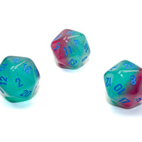 Gemini® Polyhedral Gel Green-Pink/blue Luminary™ d20 (Sold per die)