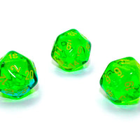 Gemini® Polyhedral Translucent Green-Teal/yellow d20 (Sold per die)
