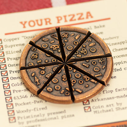 Pizzas of Eight Breakable Supreme Pizza Coin with two Tiny Pizza Boxes