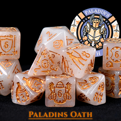Paladin's Oath Dice Set | Holy Resin D&D Dice by Revenant Foundry