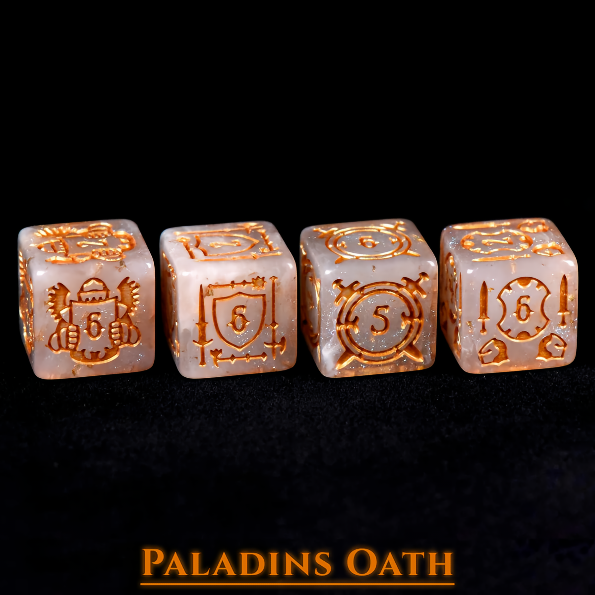 Paladin's Oath Dice Set | Holy Resin D&D Dice by Revenant Foundry