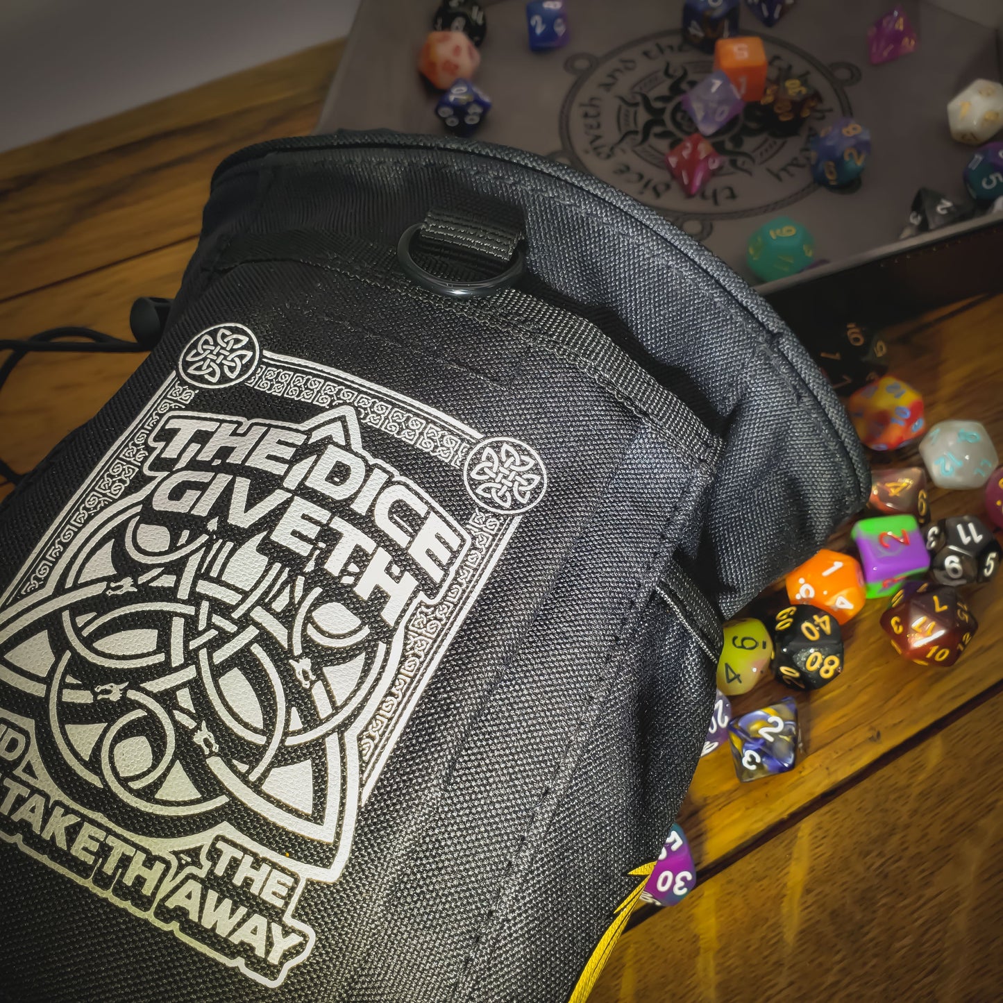 Dice Giveth and Taketh Deluxe Dice Bag – Large Waterproof RPG Dice Storage