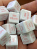 16mm "Loves Me, Loves Me Not" White Dice with Pink Print