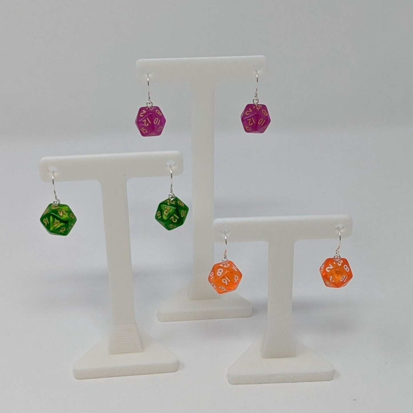 Mini D20 Fishhook Earrings