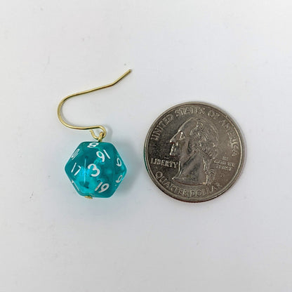 Mini D20 Fishhook Earrings
