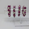 Pink Fuchsia Gold Flower Dice Bracelet