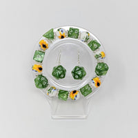 Sunflowers Yellow and Green Flowers Dice Bracelet