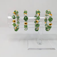 Sunflowers Yellow and Green Flowers Dice Bracelet