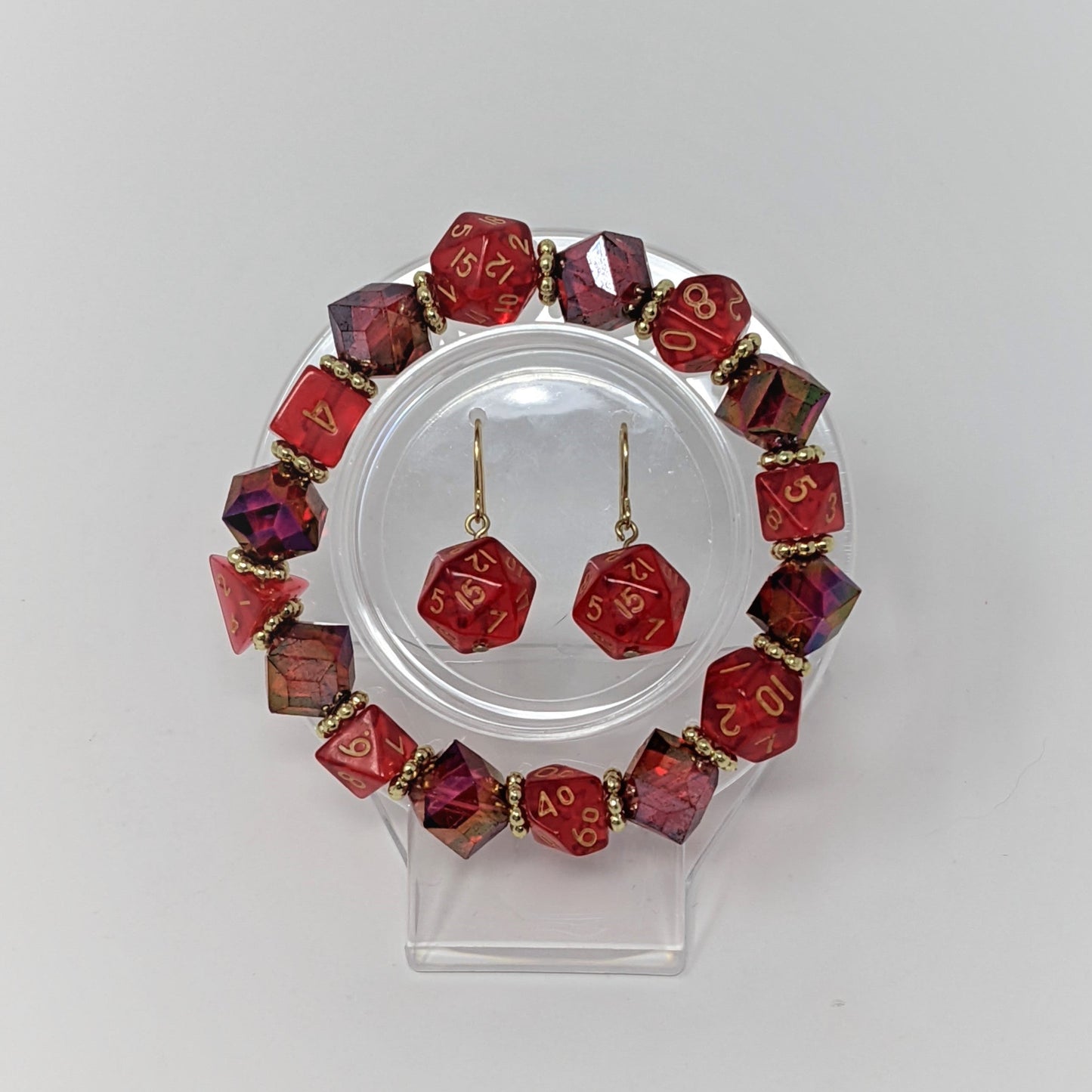 Red Cubes Dice Bracelet