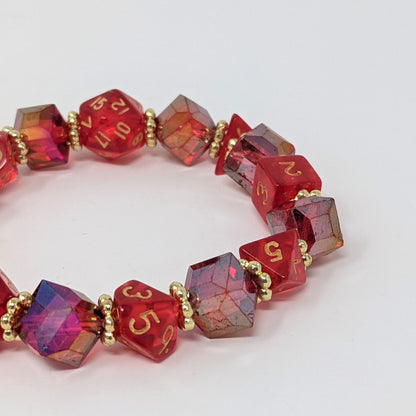 Red Cubes Dice Bracelet