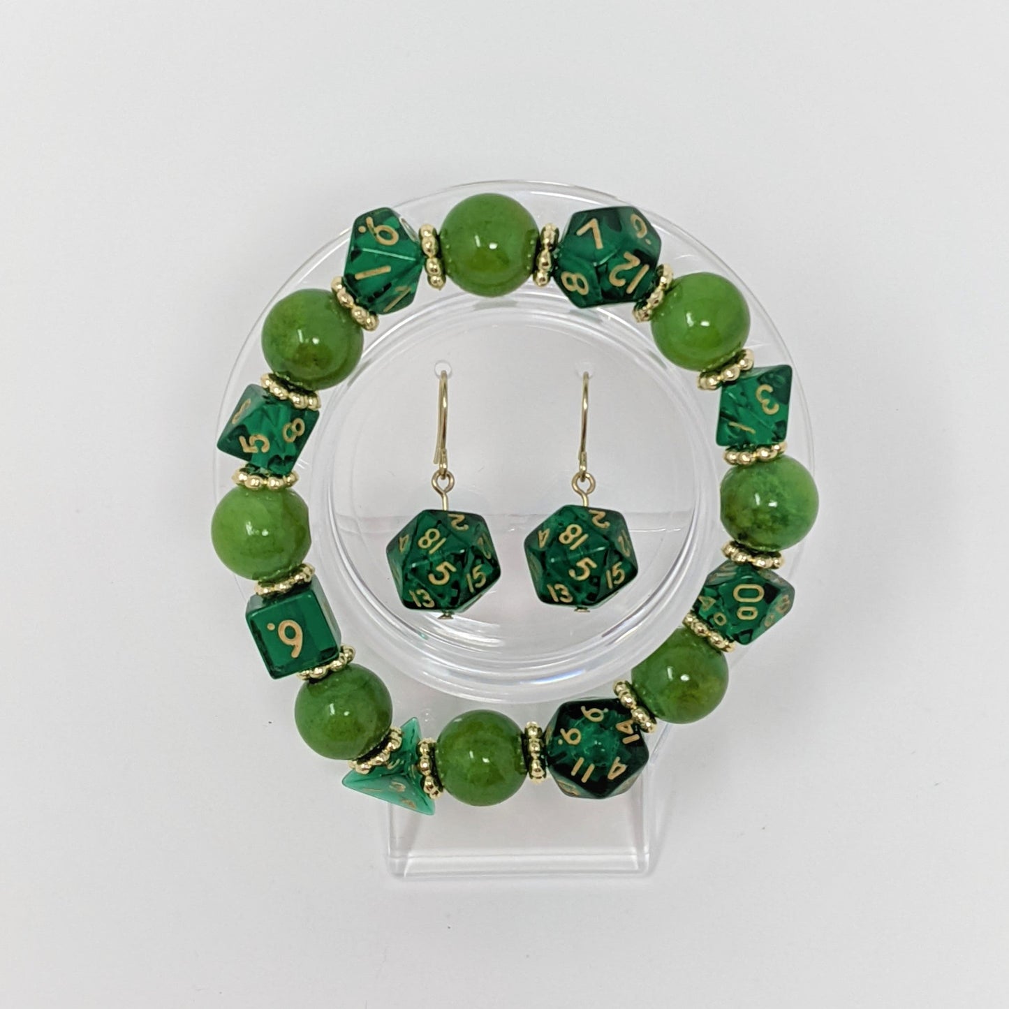 Solid Green Dice Bracelet
