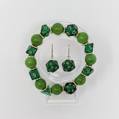 Solid Green Dice Bracelet