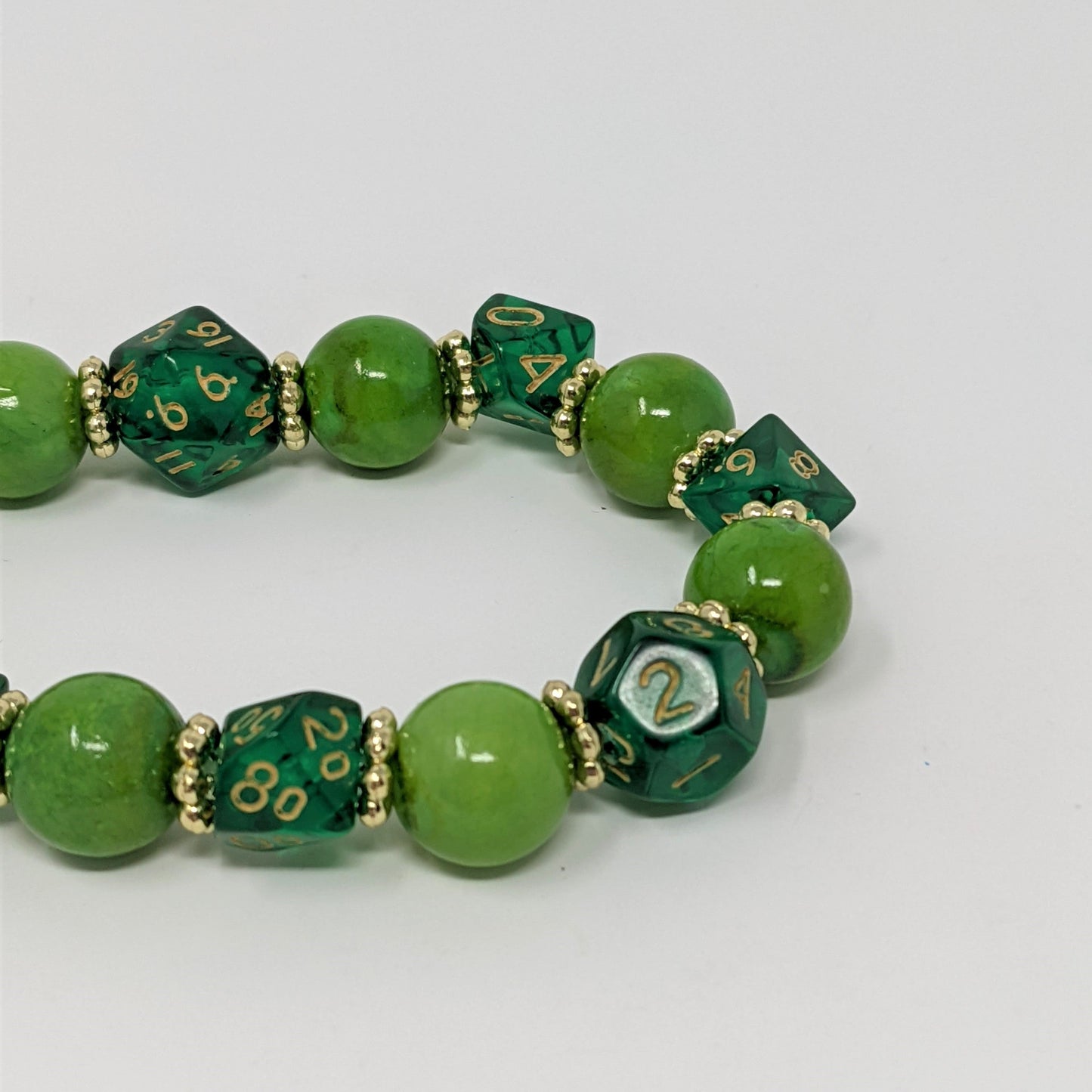 Solid Green Dice Bracelet