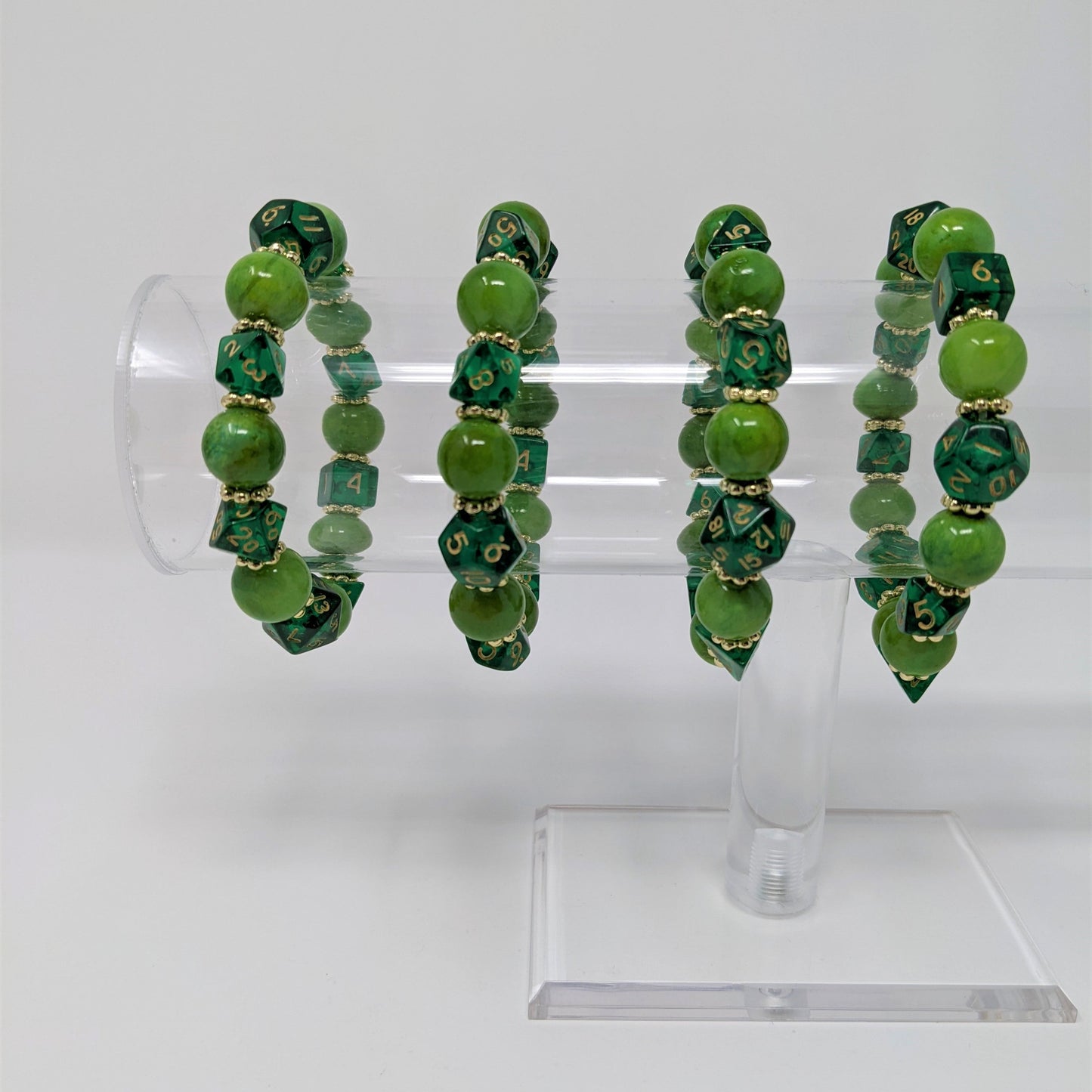 Solid Green Dice Bracelet