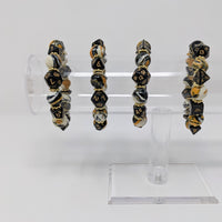 Black Yellow Swirls Dice Bracelet