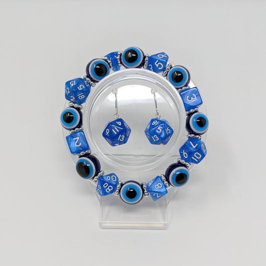 Blue Evil Eye Lucky Nazar Dice Bracelet