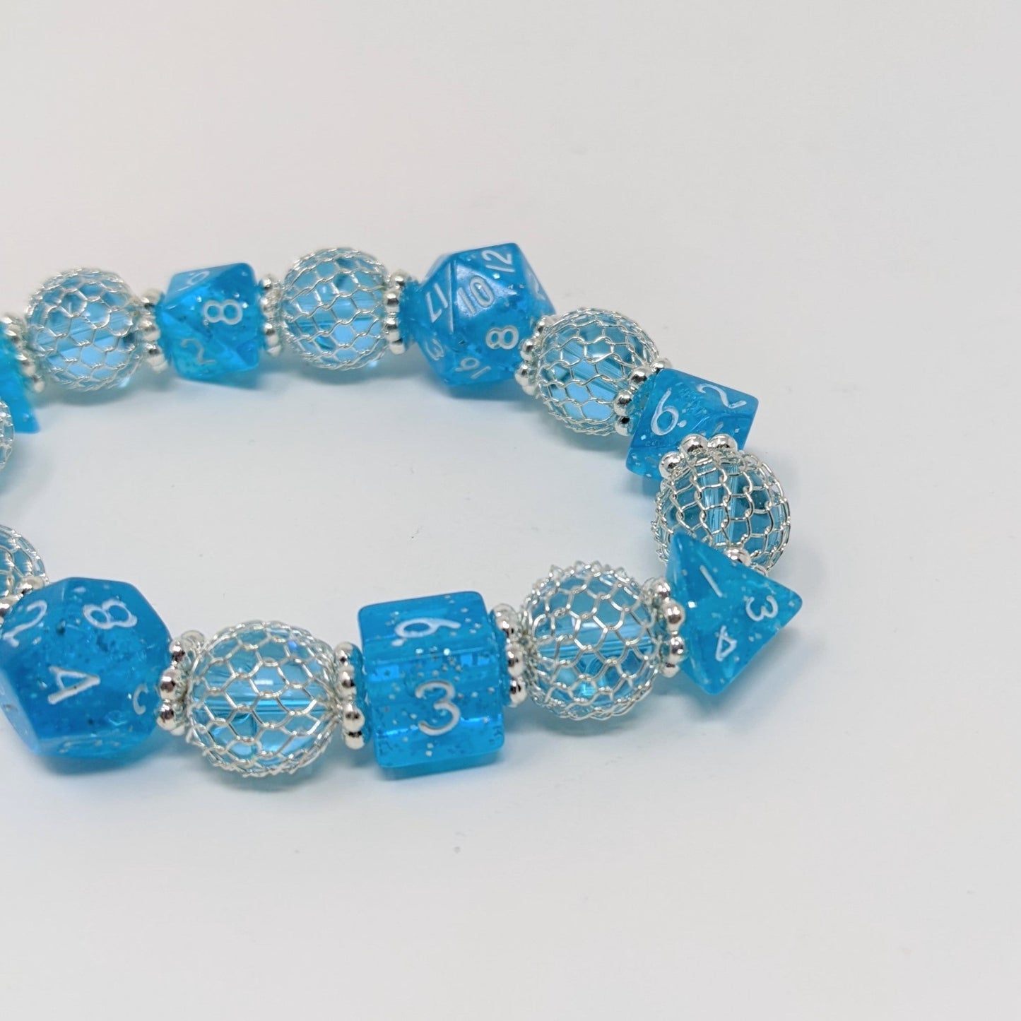 Light Blue Crystal Dice Bracelet