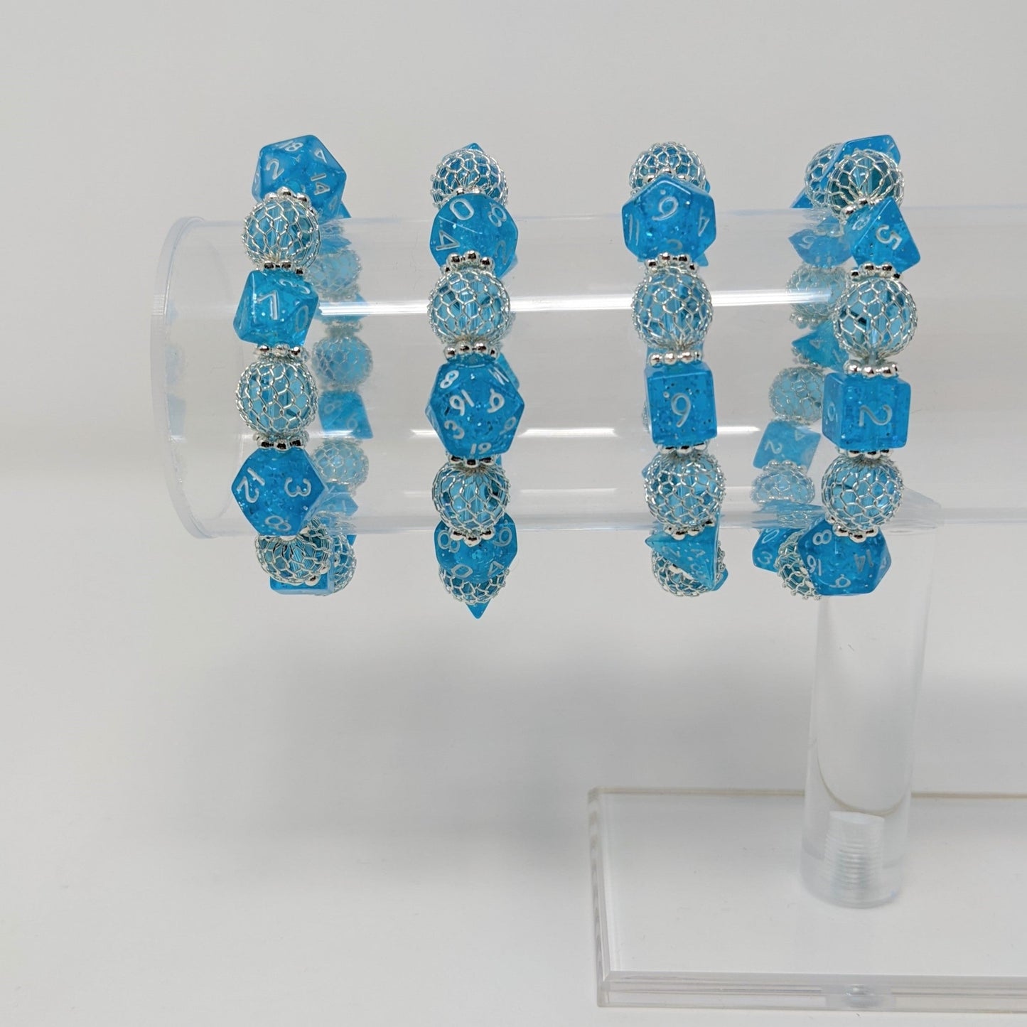 Light Blue Crystal Dice Bracelet