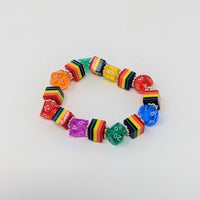 PRIDE Rainbow beads with Rainbow Dice Bracelet
