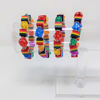 PRIDE Rainbow beads with Rainbow Dice Bracelet