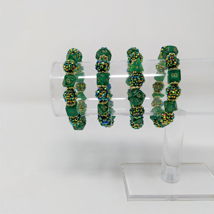 Green Rhinestones Dice Bracelet
