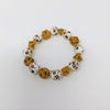Gold & Brown Flowers Dice Bracelet