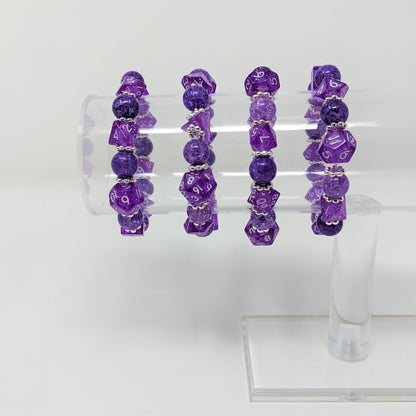Purple Crackle Beads Dice Bracelet