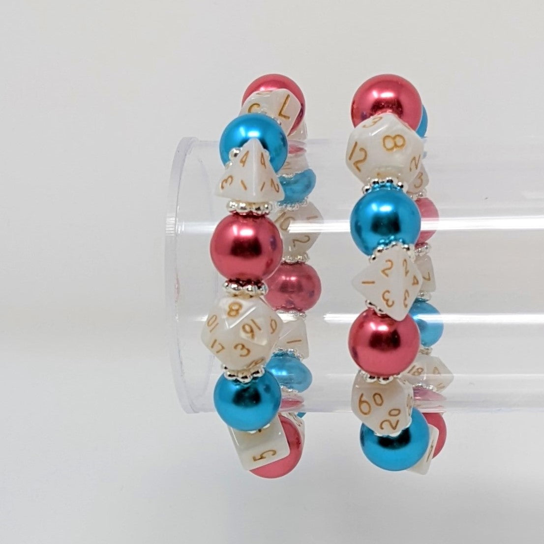 Blue Pink White Dice Bracelet