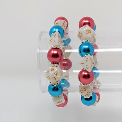 Blue Pink White Dice Bracelet