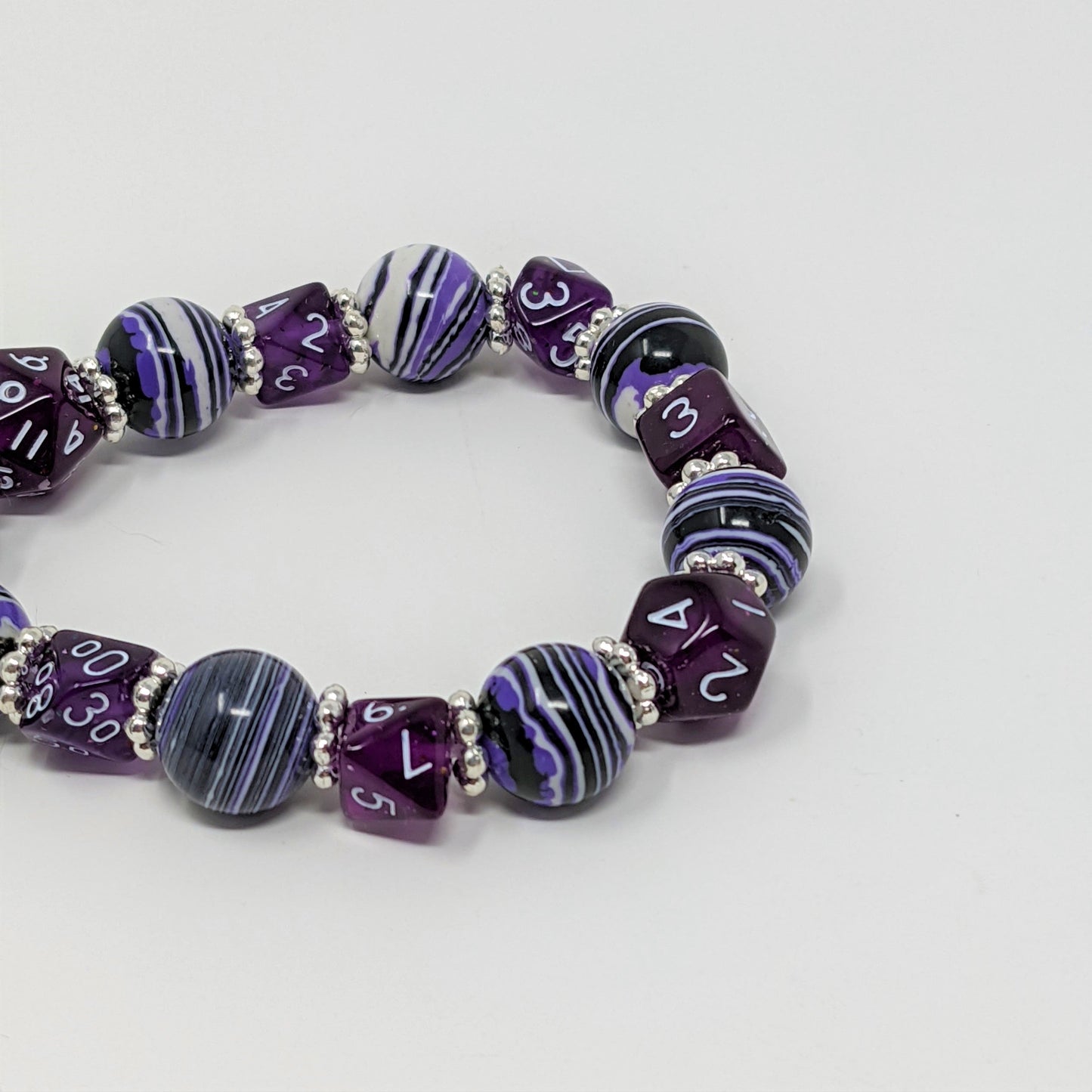 Purple Stripes Dice Bracelet