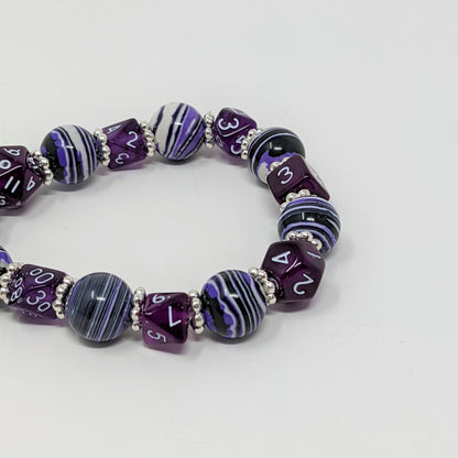 Purple Stripes Dice Bracelet