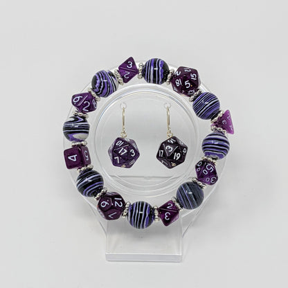 Purple Stripes Dice Bracelet
