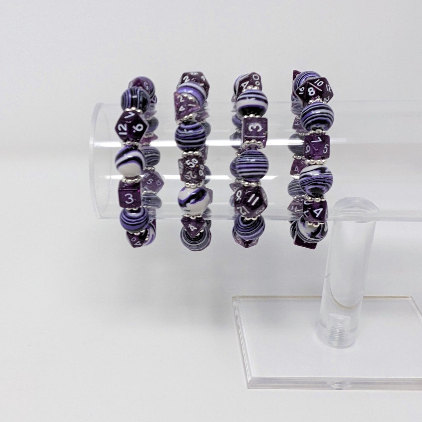 Purple Stripes Dice Bracelet