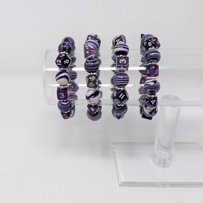 Purple Stripes Dice Bracelet